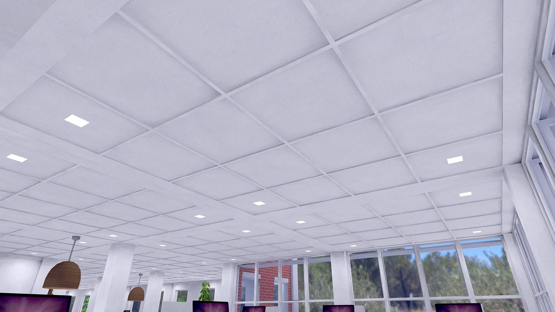 Ceiling SHC Quick Office Low-poly 3D model_2