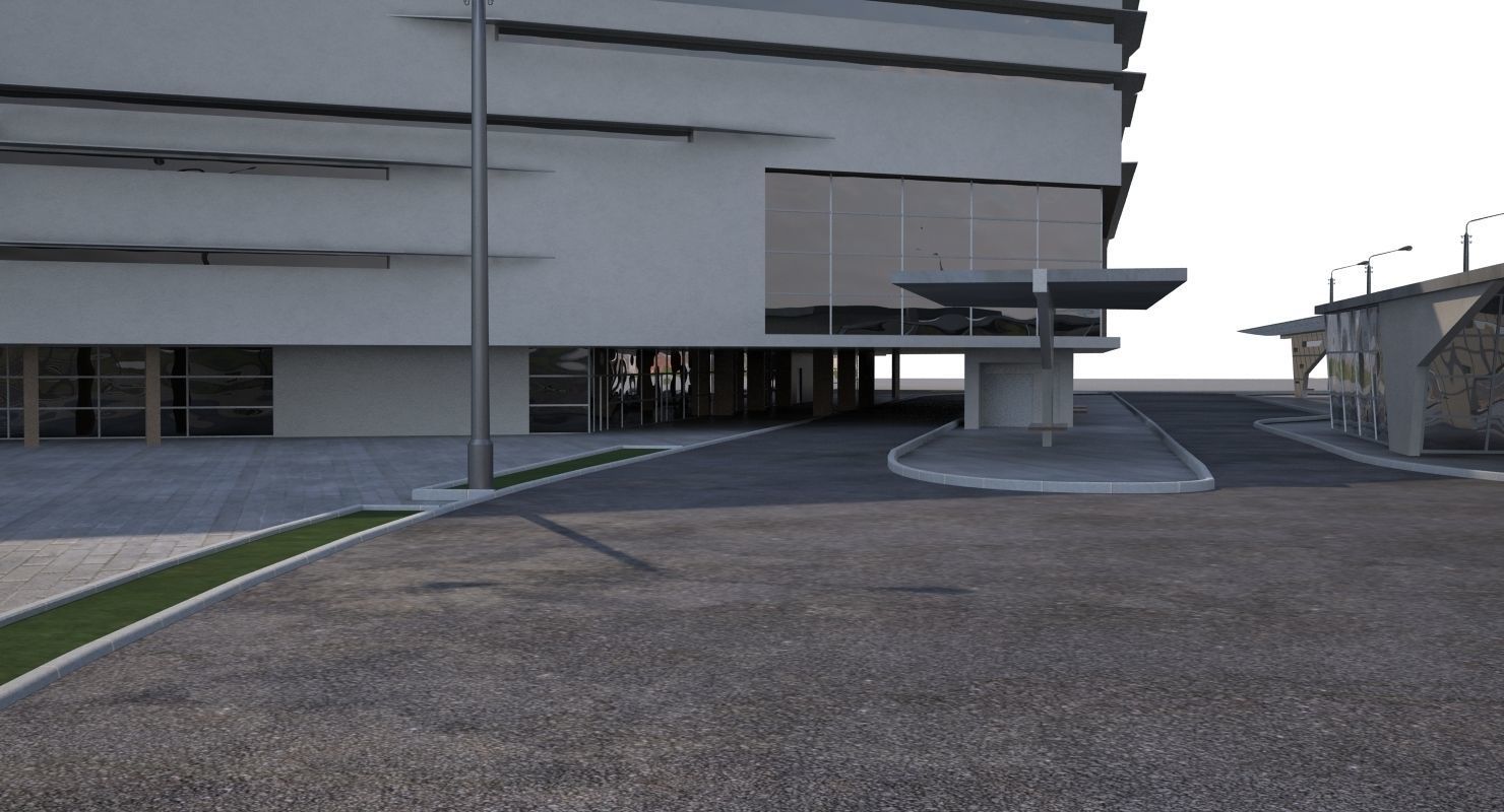 Transport Hub Bus Station 3D model_2