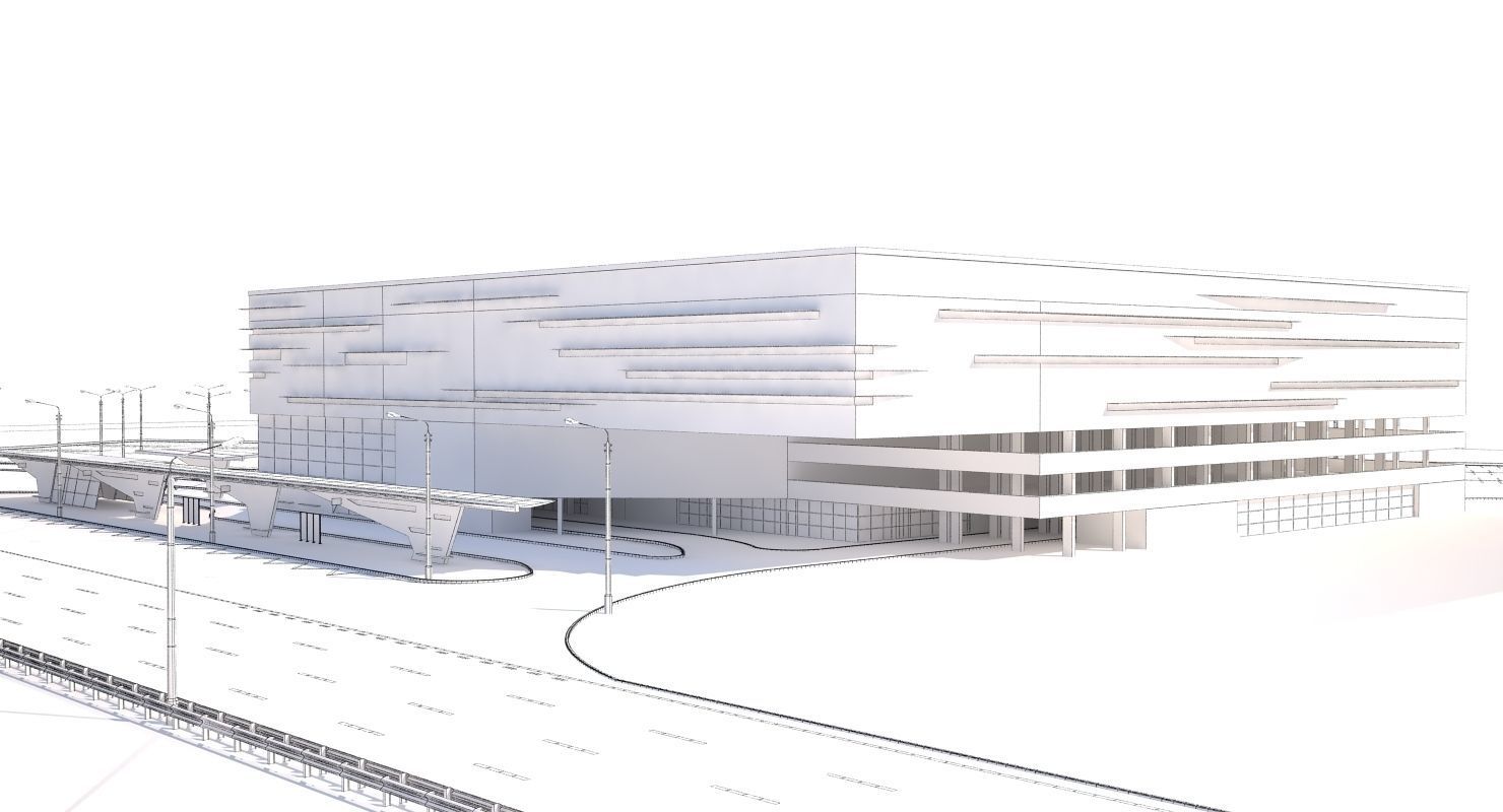 Transport Hub Bus Station 3D model_7