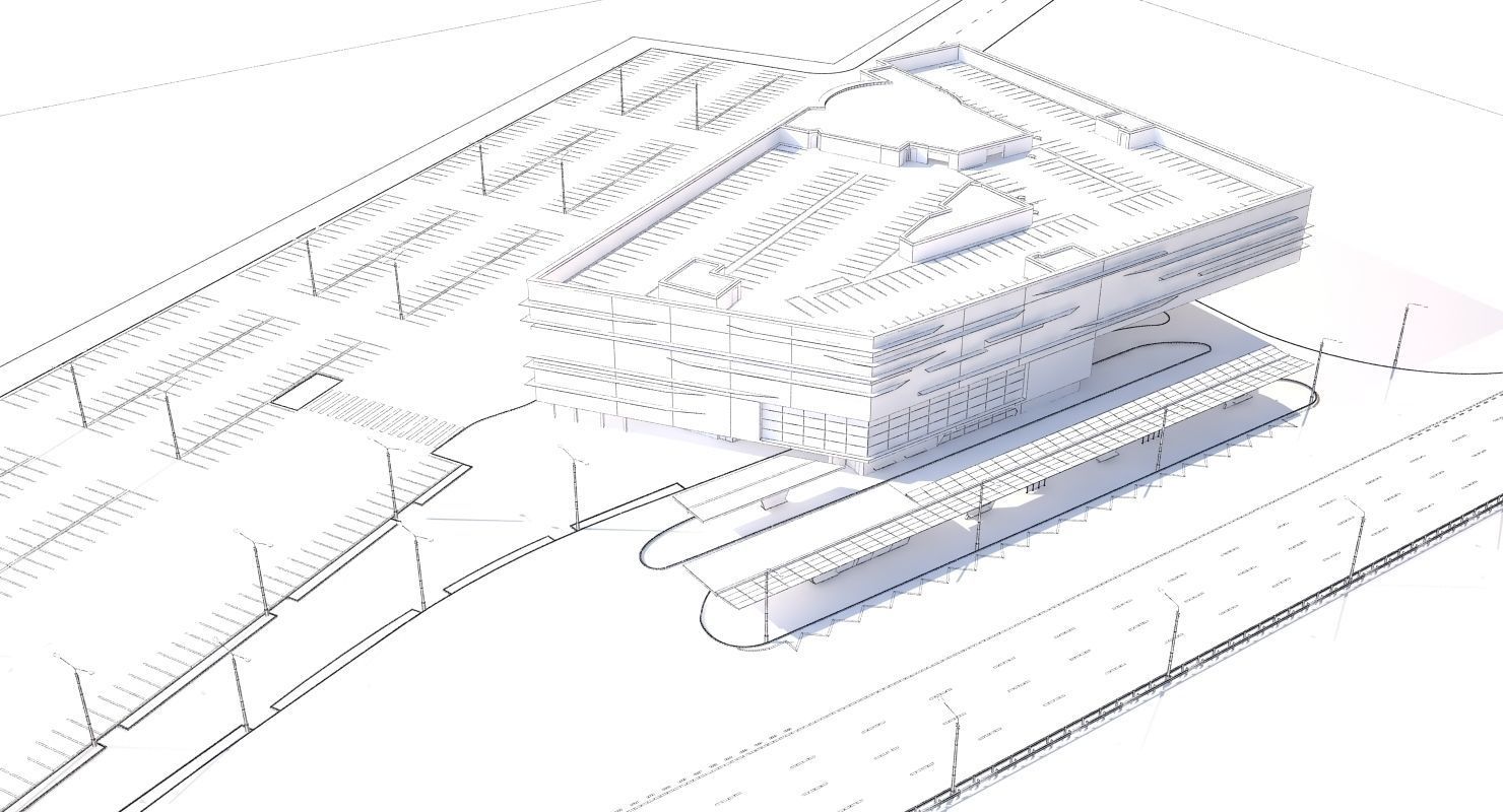 Transport Hub Bus Station 3D model_9
