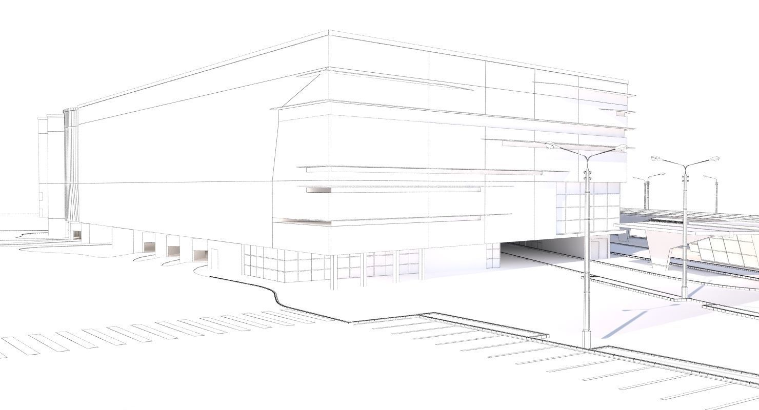 Transport Hub Bus Station 3D model_8