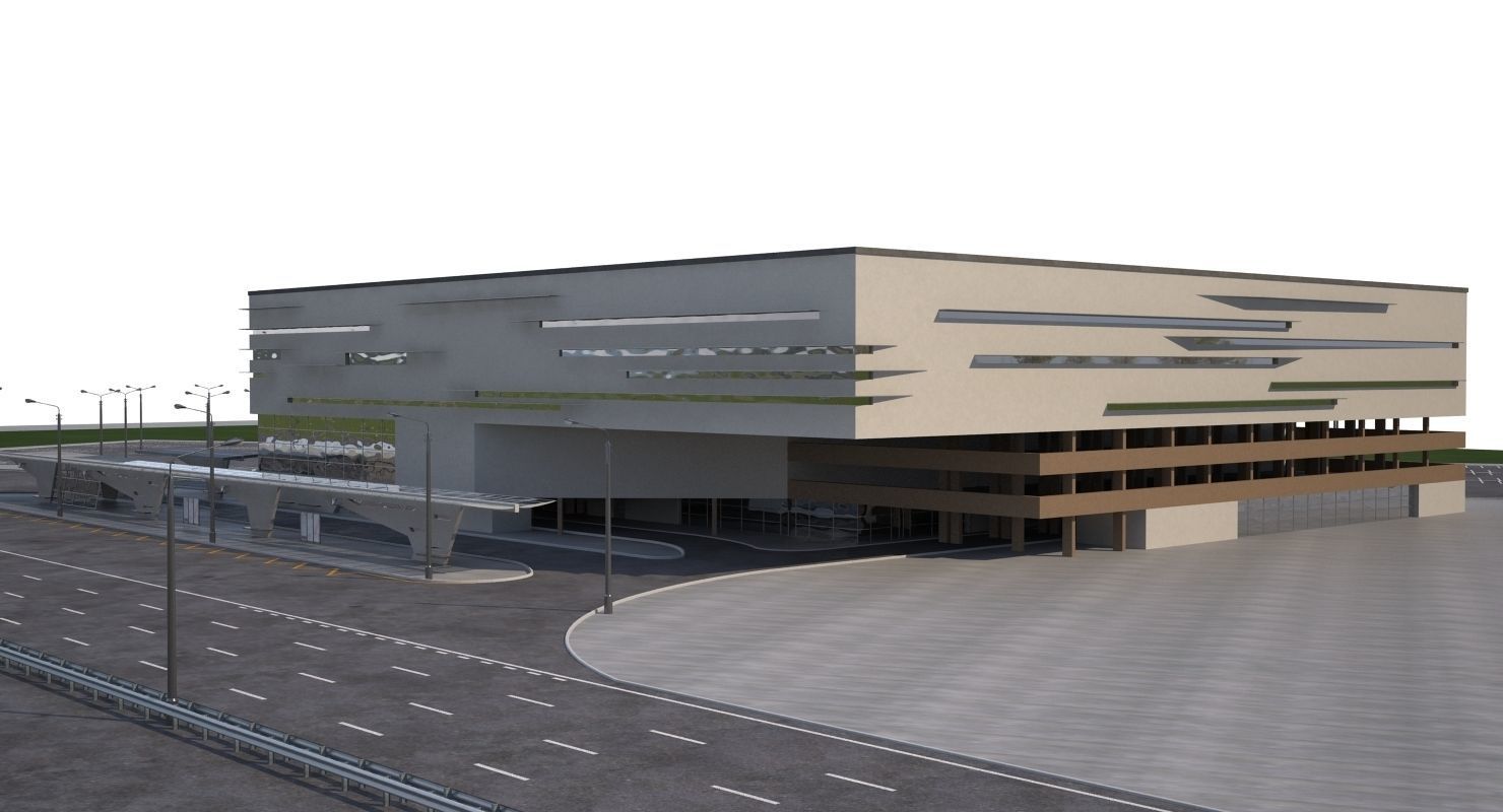 Transport Hub Bus Station 3D model_3