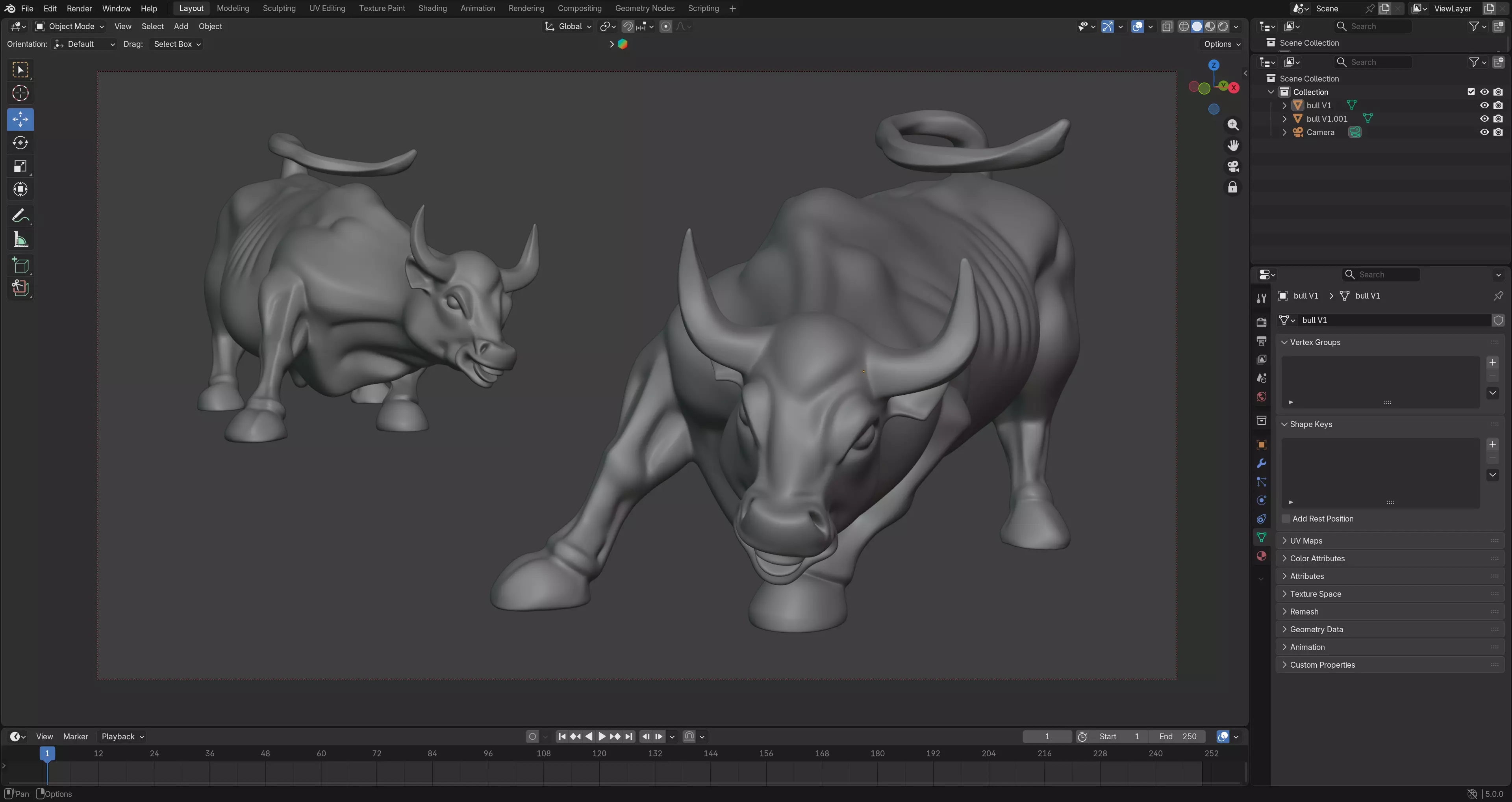 Wall Street Bull 3D print model 3D print model