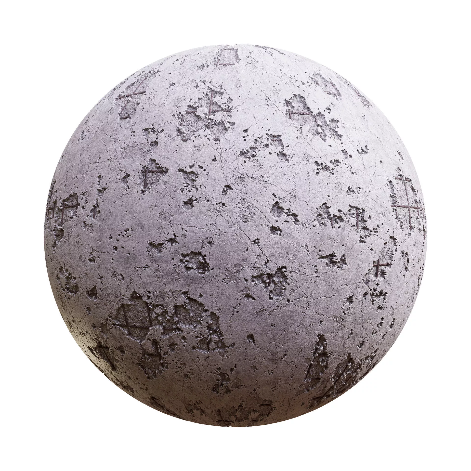 Damaged Rebar Concrete PBR Texture