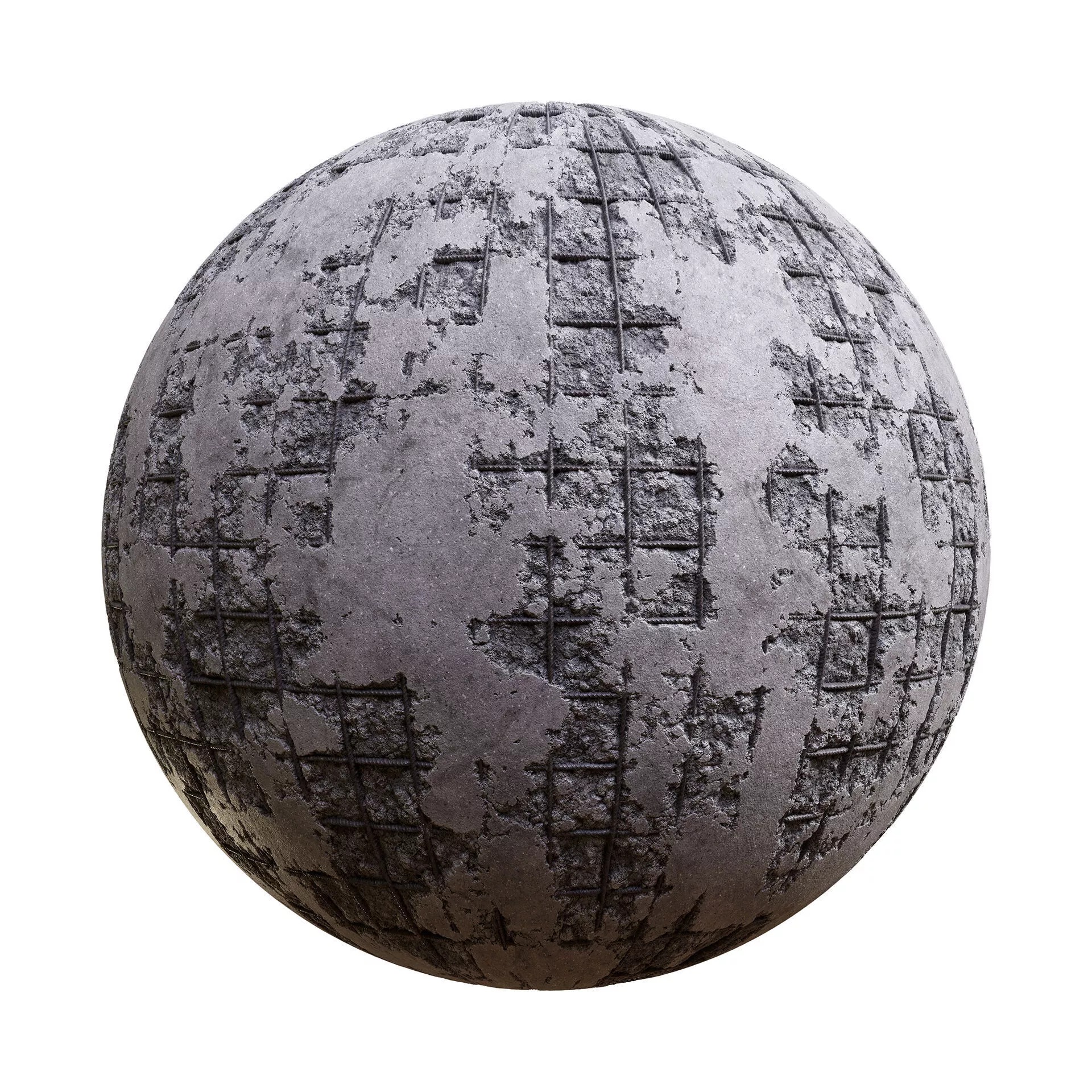 Damaged Rebar Concrete PBR Texture