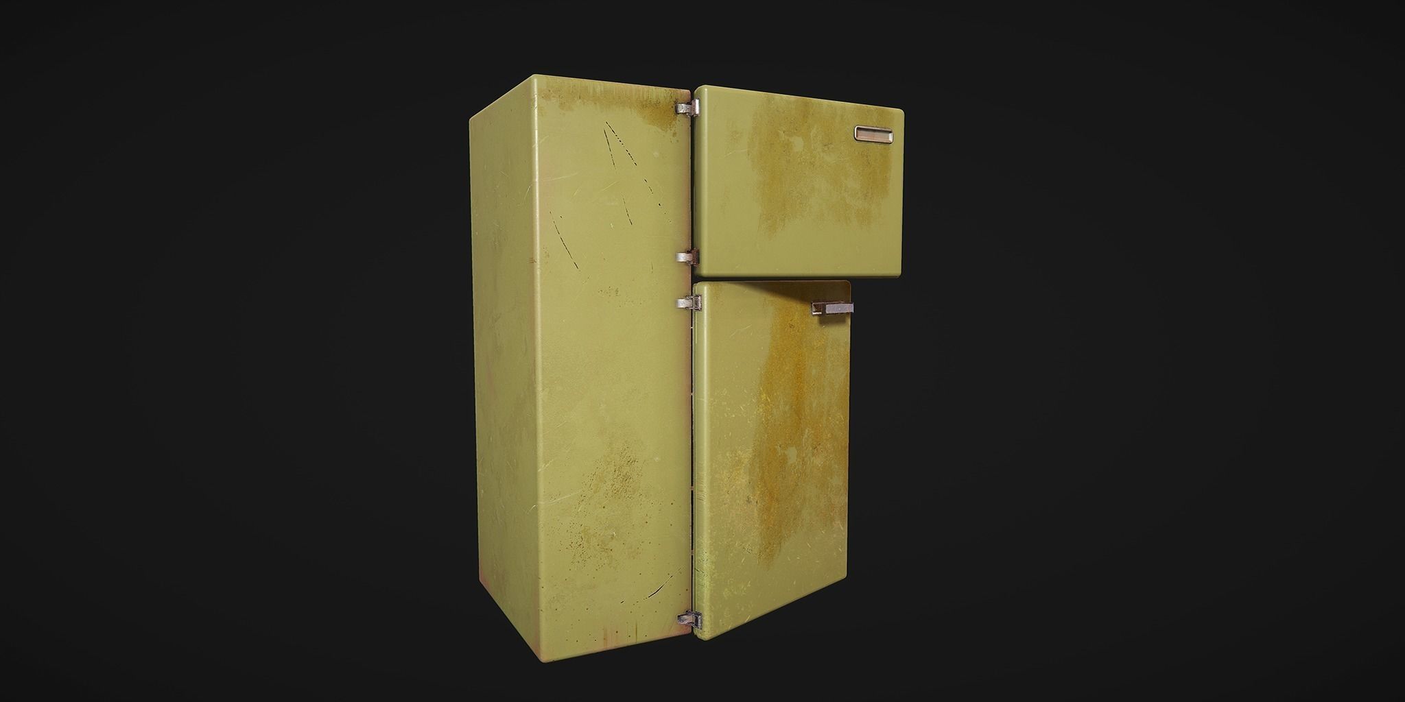 dirty refrigerator Low-poly 3D model_1