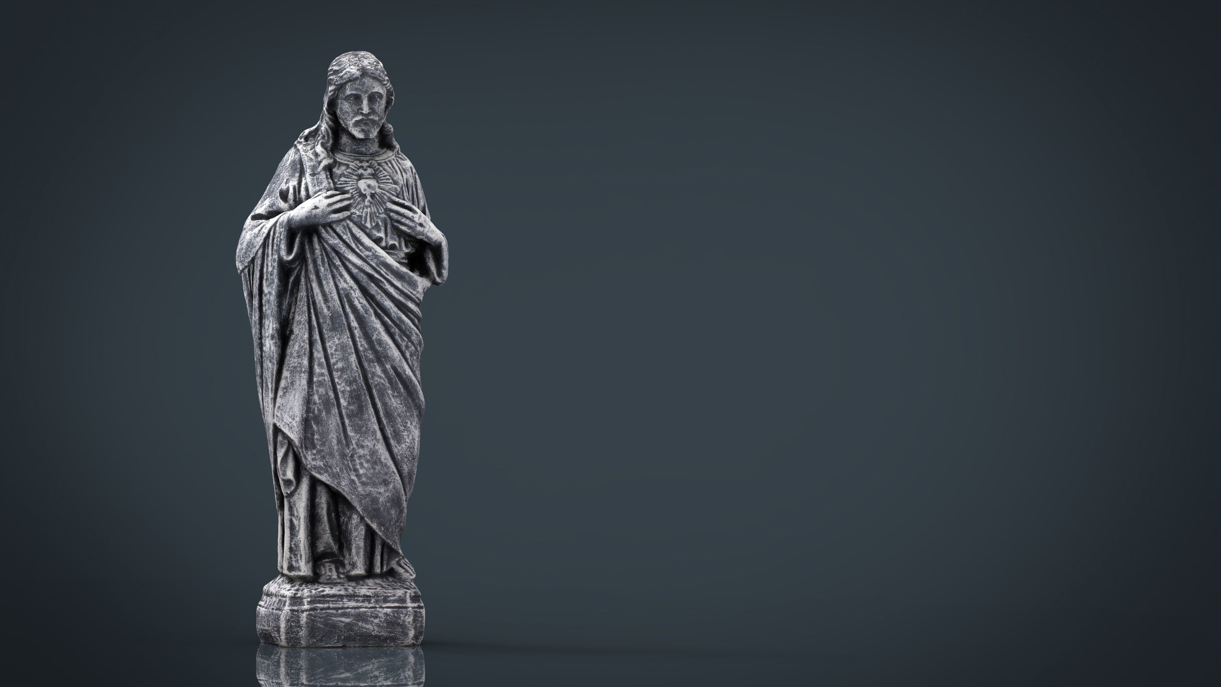 Stone Sacred Heart of Jesus Low-poly 3D model_20