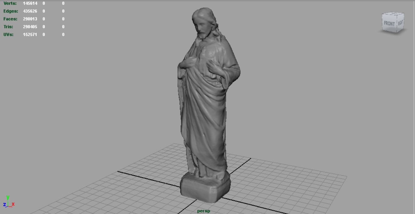 Stone Sacred Heart of Jesus Low-poly 3D model_2