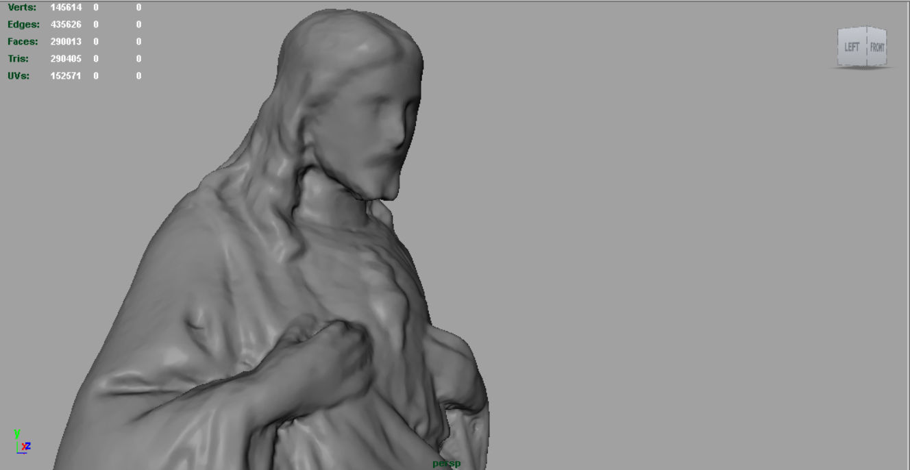 Stone Sacred Heart of Jesus Low-poly 3D model_9