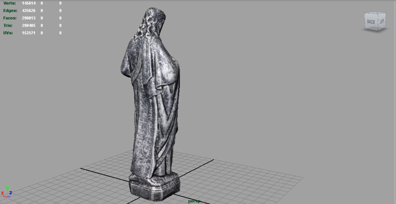 Stone Sacred Heart of Jesus Low-poly 3D model_14