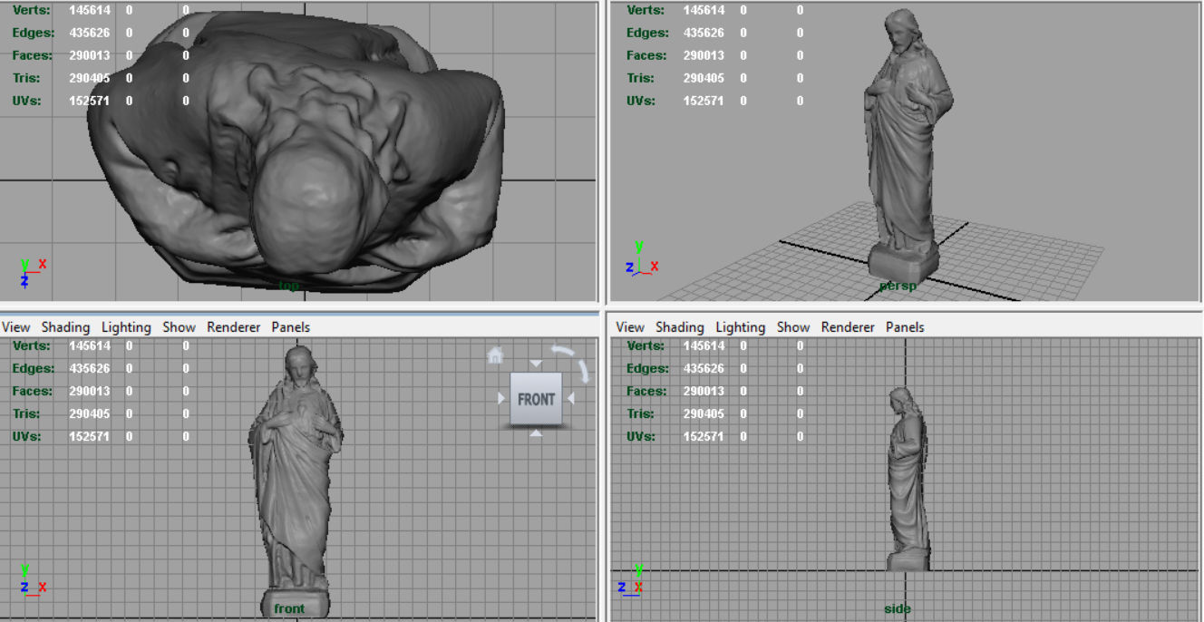 Stone Sacred Heart of Jesus Low-poly 3D model_5