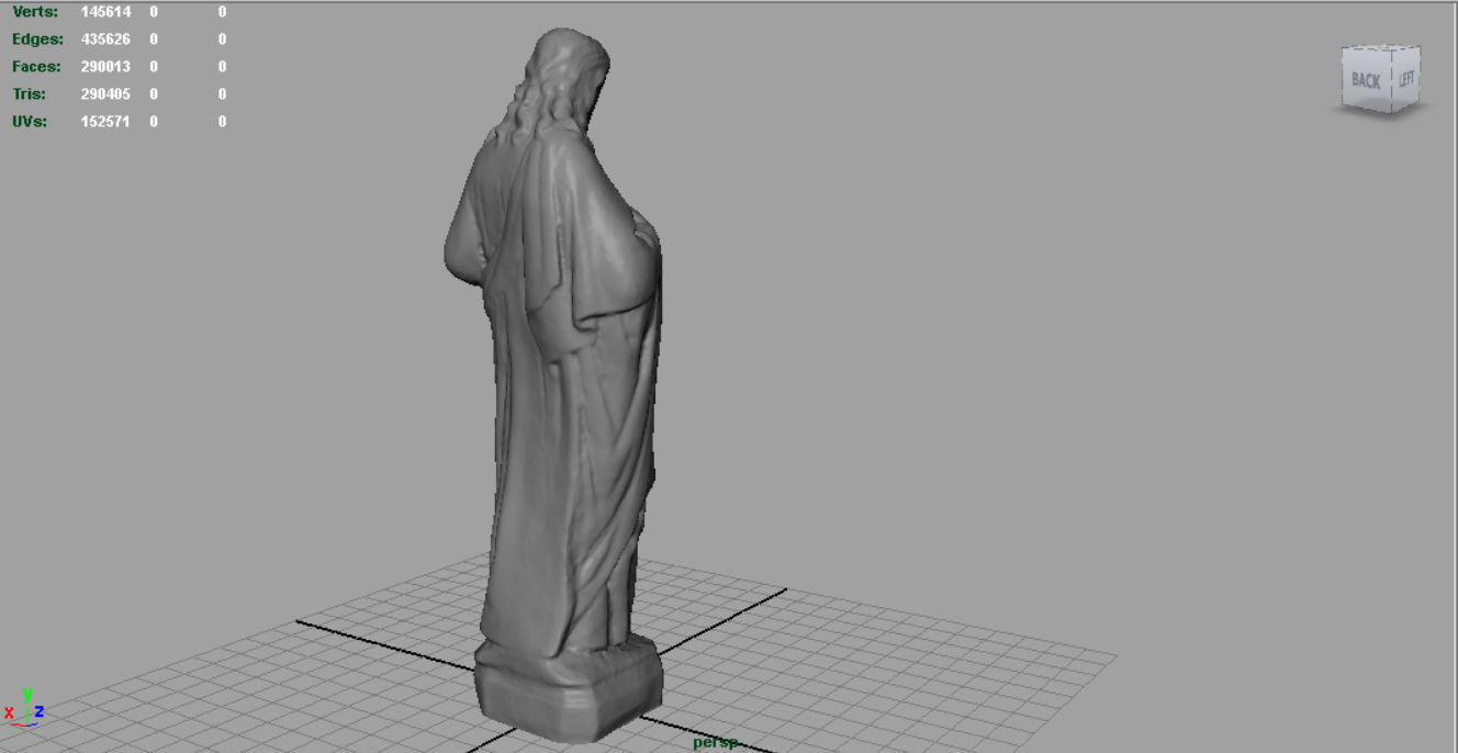 Stone Sacred Heart of Jesus Low-poly 3D model_15