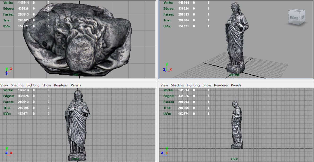 Stone Sacred Heart of Jesus Low-poly 3D model_6