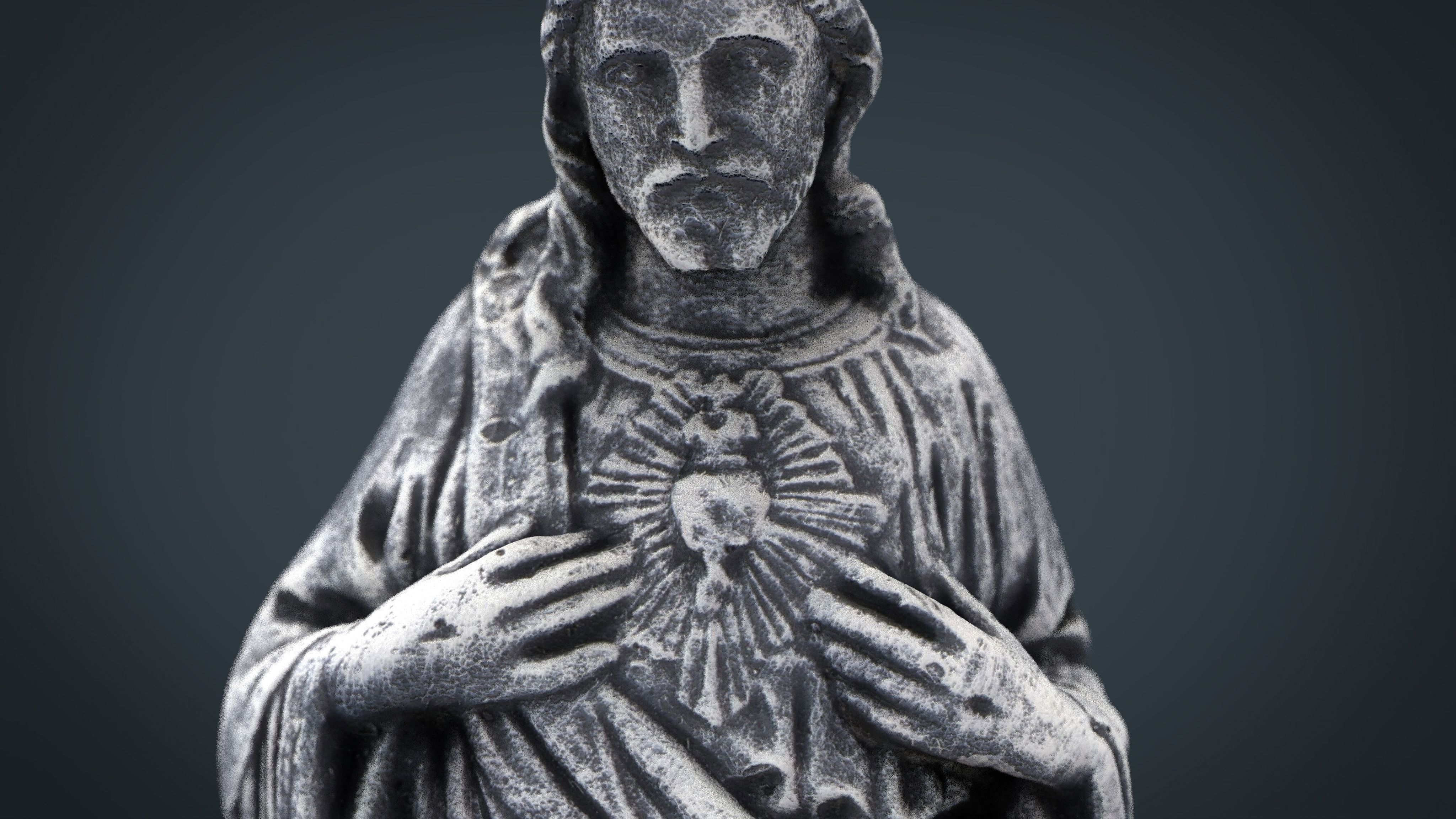 Stone Sacred Heart of Jesus Low-poly 3D model_23
