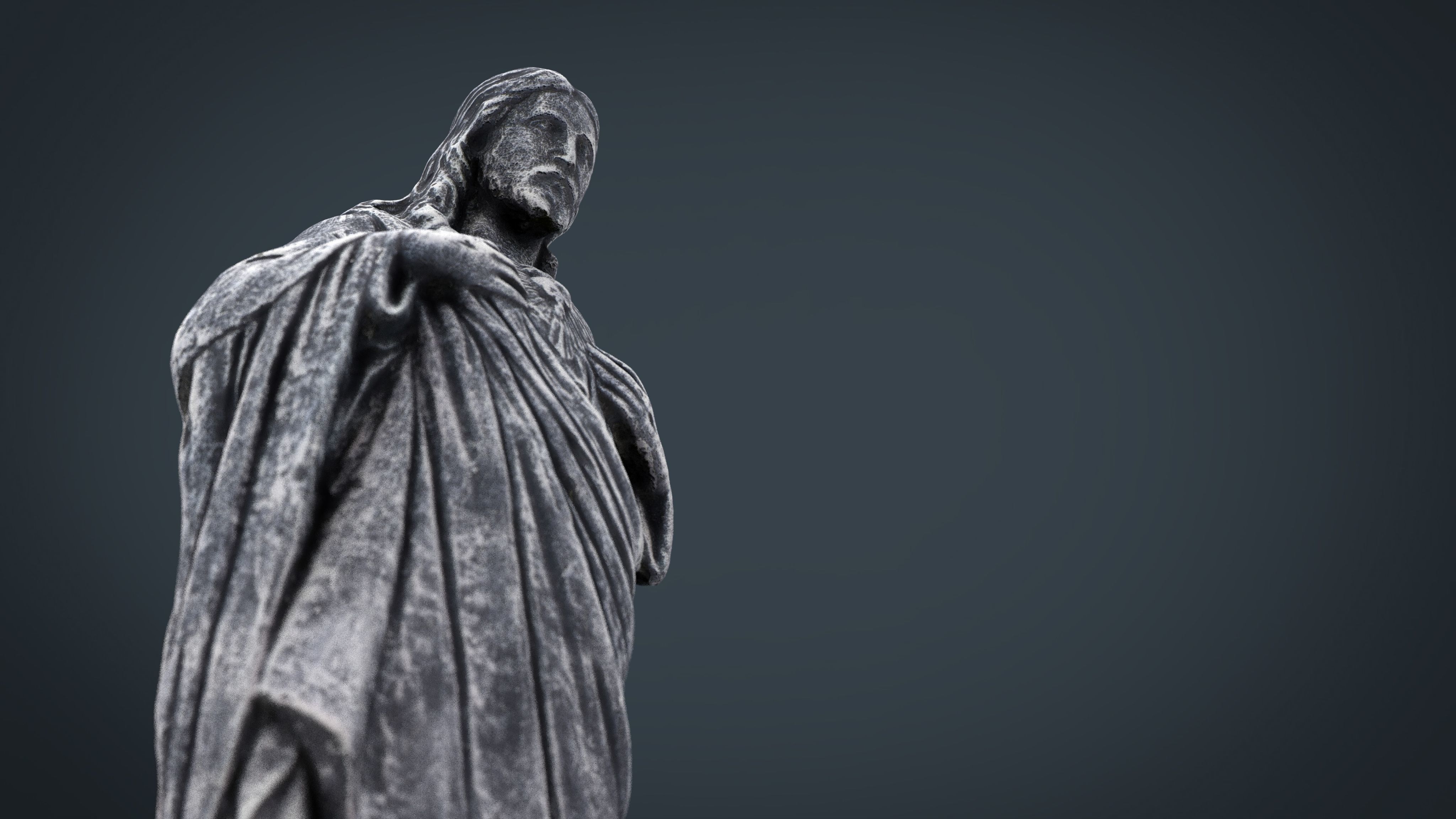 Stone Sacred Heart of Jesus Low-poly 3D model_18