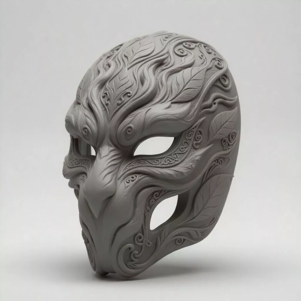 Nature Fantasy Mask Forest Spirit Mask 3D Printable Cosplay STL 3D print model