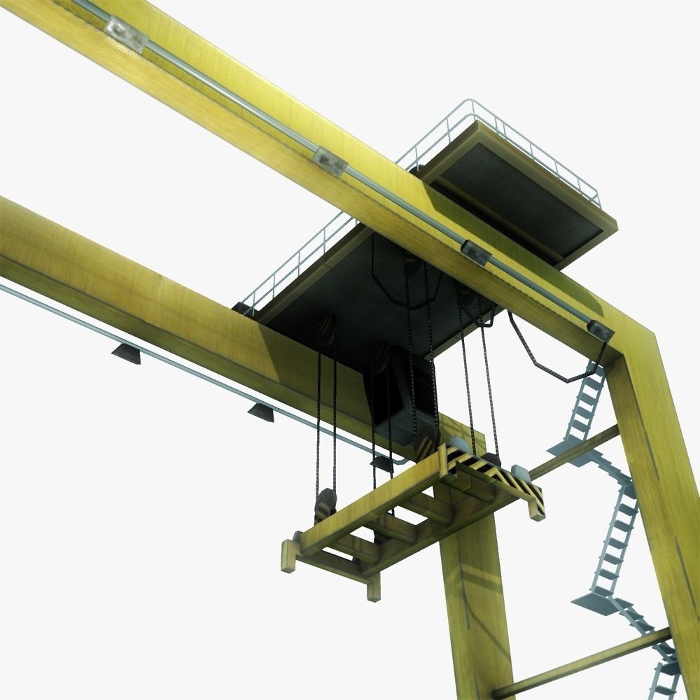 RTG port crane low poly Low-poly 3D model_4