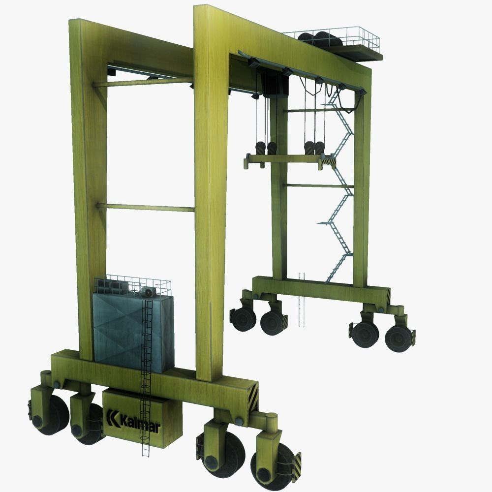 RTG port crane low poly Low-poly 3D model_1