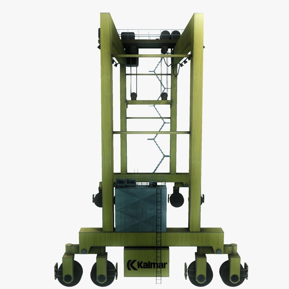 RTG port crane low poly Low-poly 3D model_3
