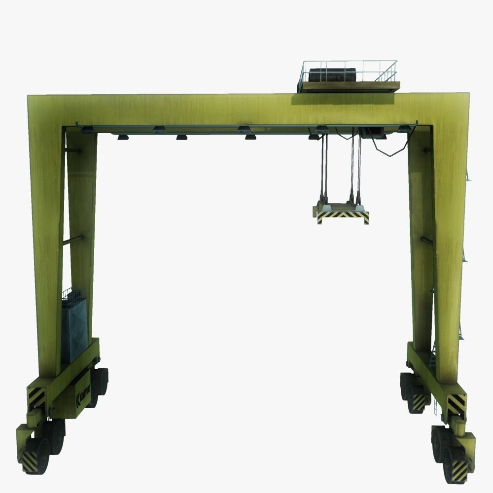 RTG port crane low poly Low-poly 3D model_2