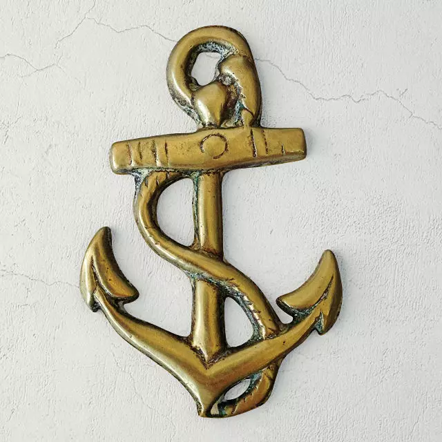 Brass Anchor 3D model_0