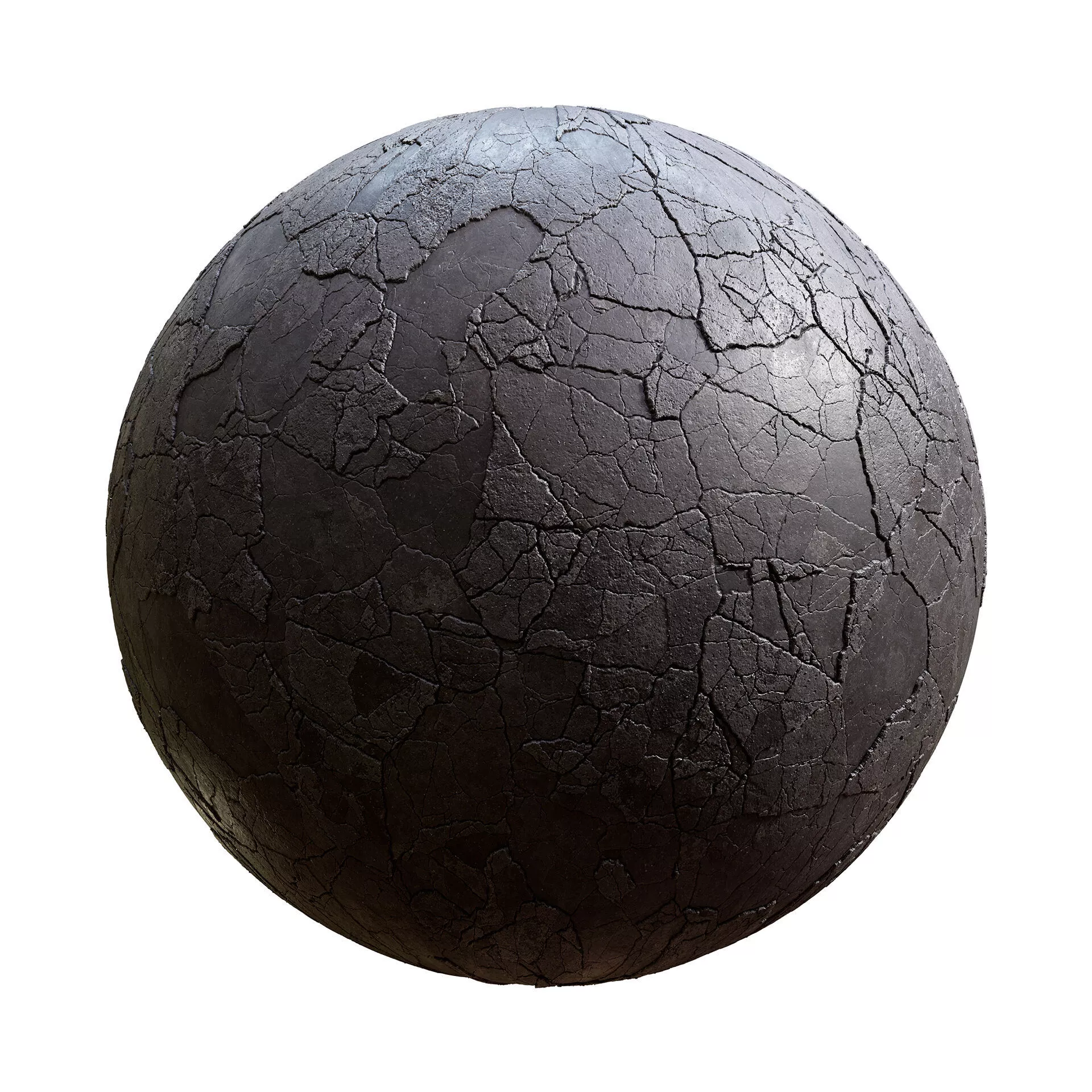 Cracked Dark Concrete PBR Texture