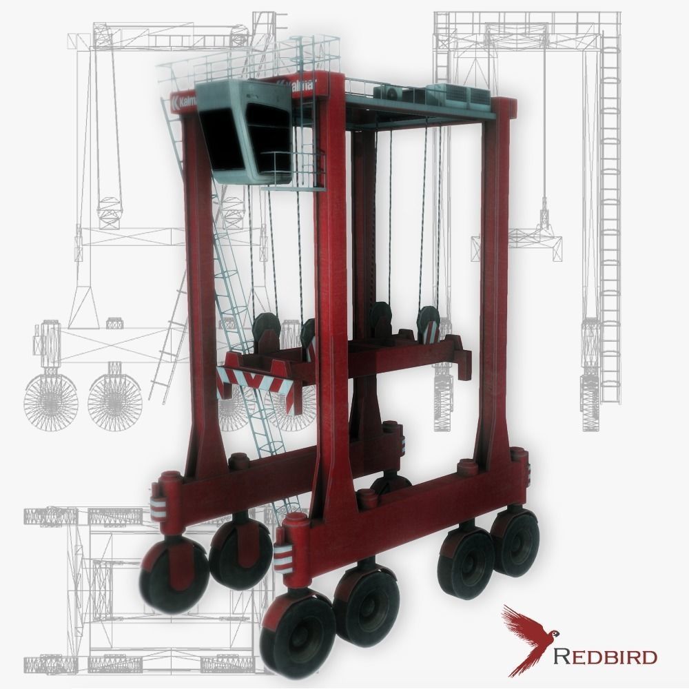 Straddle Carrier low poly Low-poly 3D model