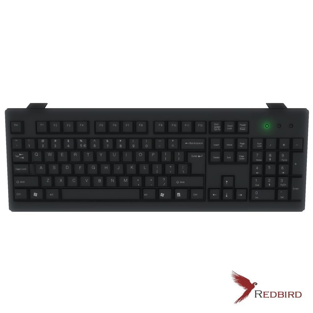 Keyboard Game Ready Low Poly redbird pc gaming Low-poly 3D model_4