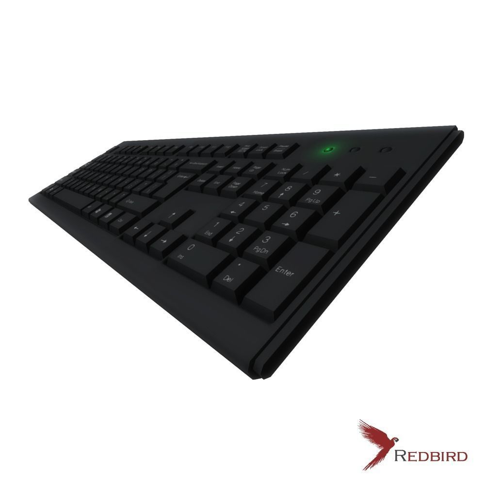 Keyboard Game Ready Low Poly redbird pc gaming Low-poly 3D model_3