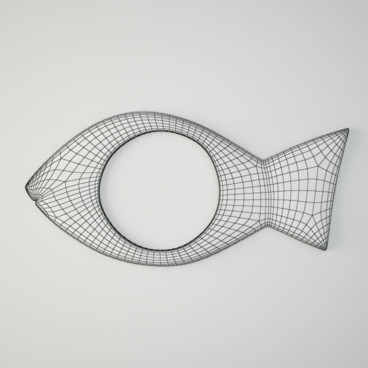 Mango Wood Fish Mirror 3D model_1