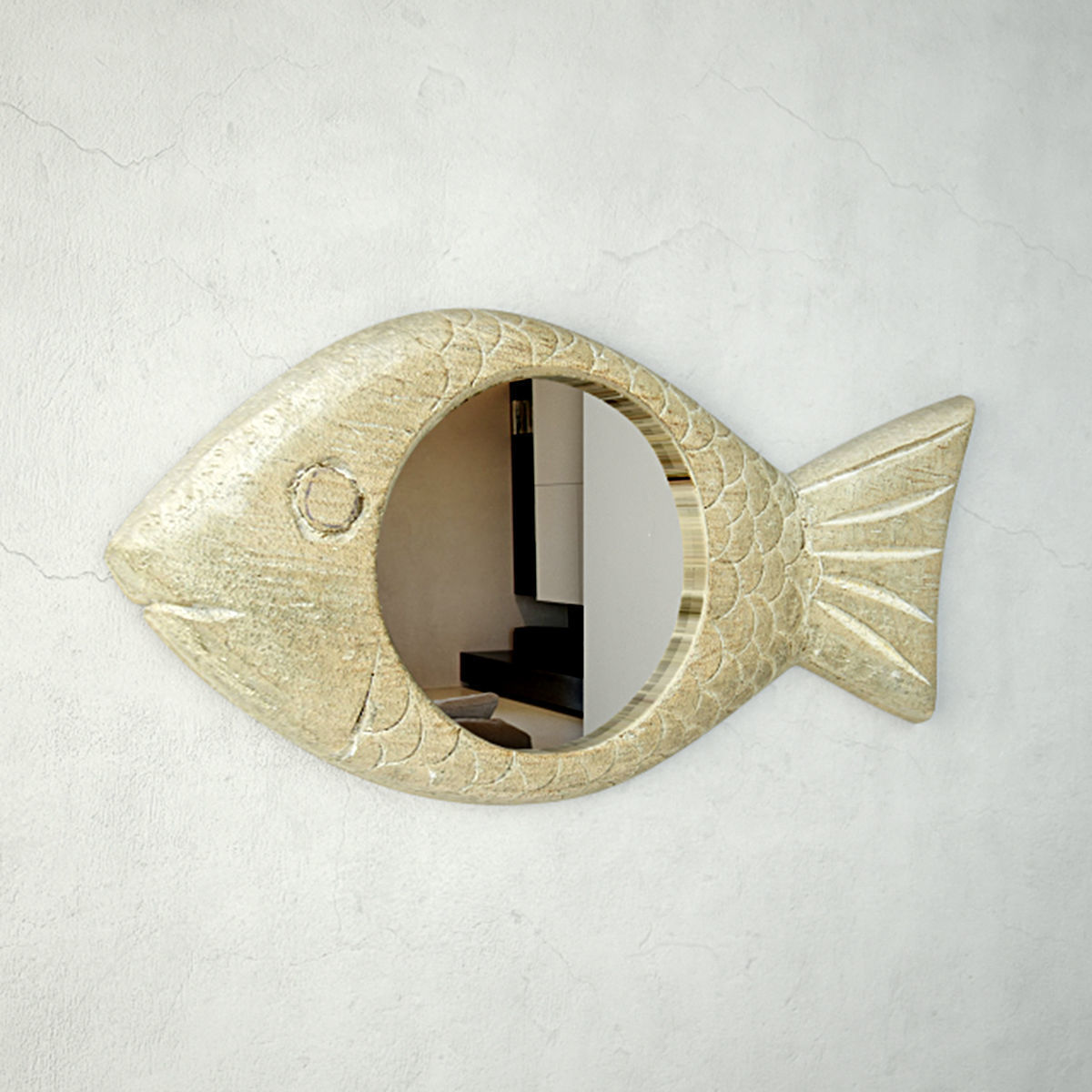Mango Wood Fish Mirror 3D model_2