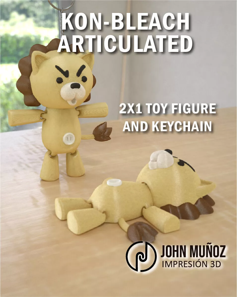 Kon Bleach Figure Toy Keychain Articulated free support 3D print model