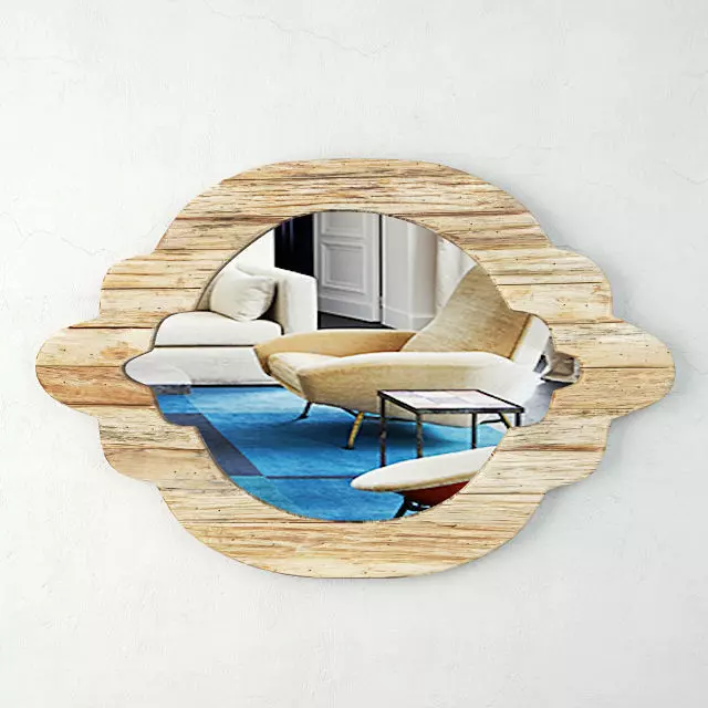Natural Wood Mirror by ZARA HOME 3D model_0