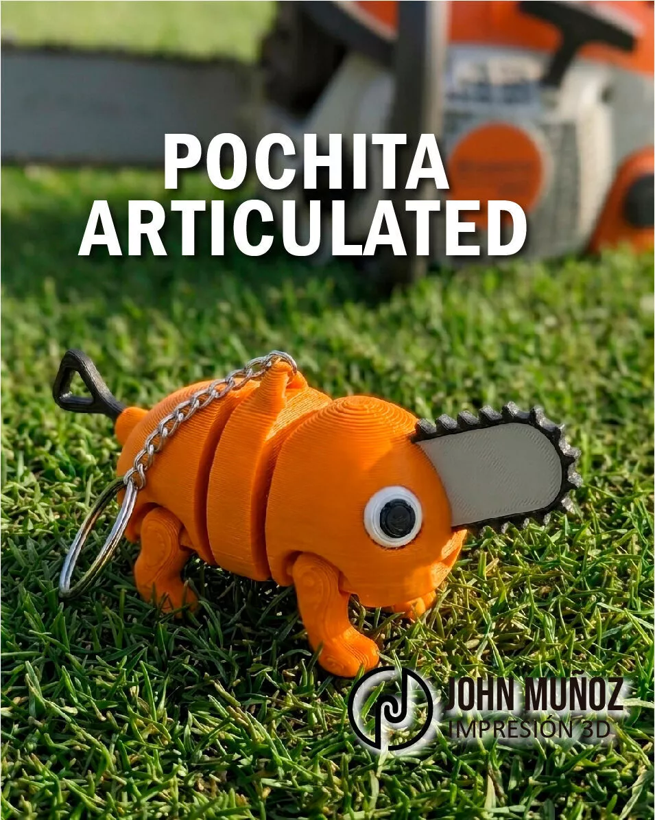 Pochita Chainsaw Man Fidget Toy Keychain Articulated 3D print model