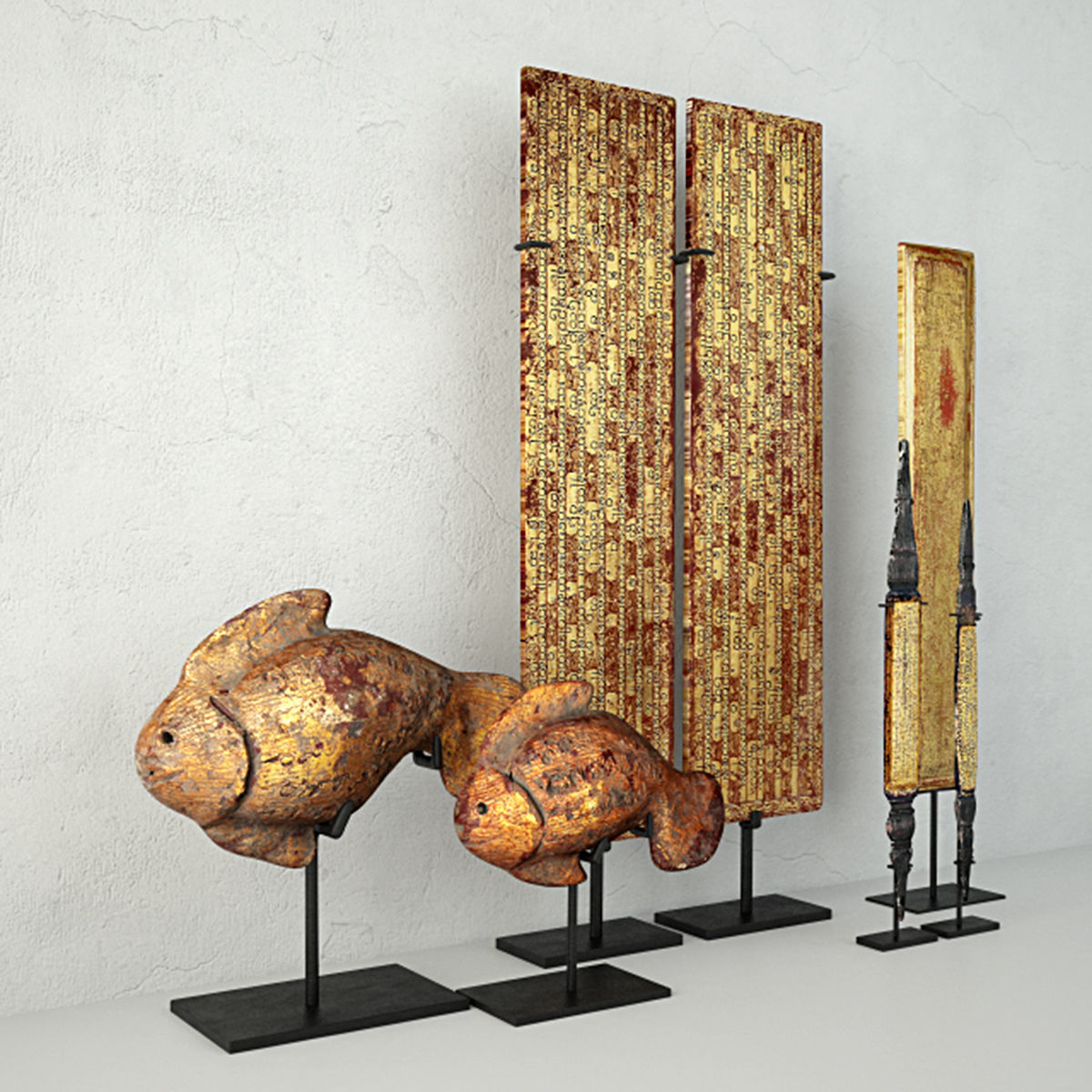 Old Burmese and Thai Decoration 3D model_2