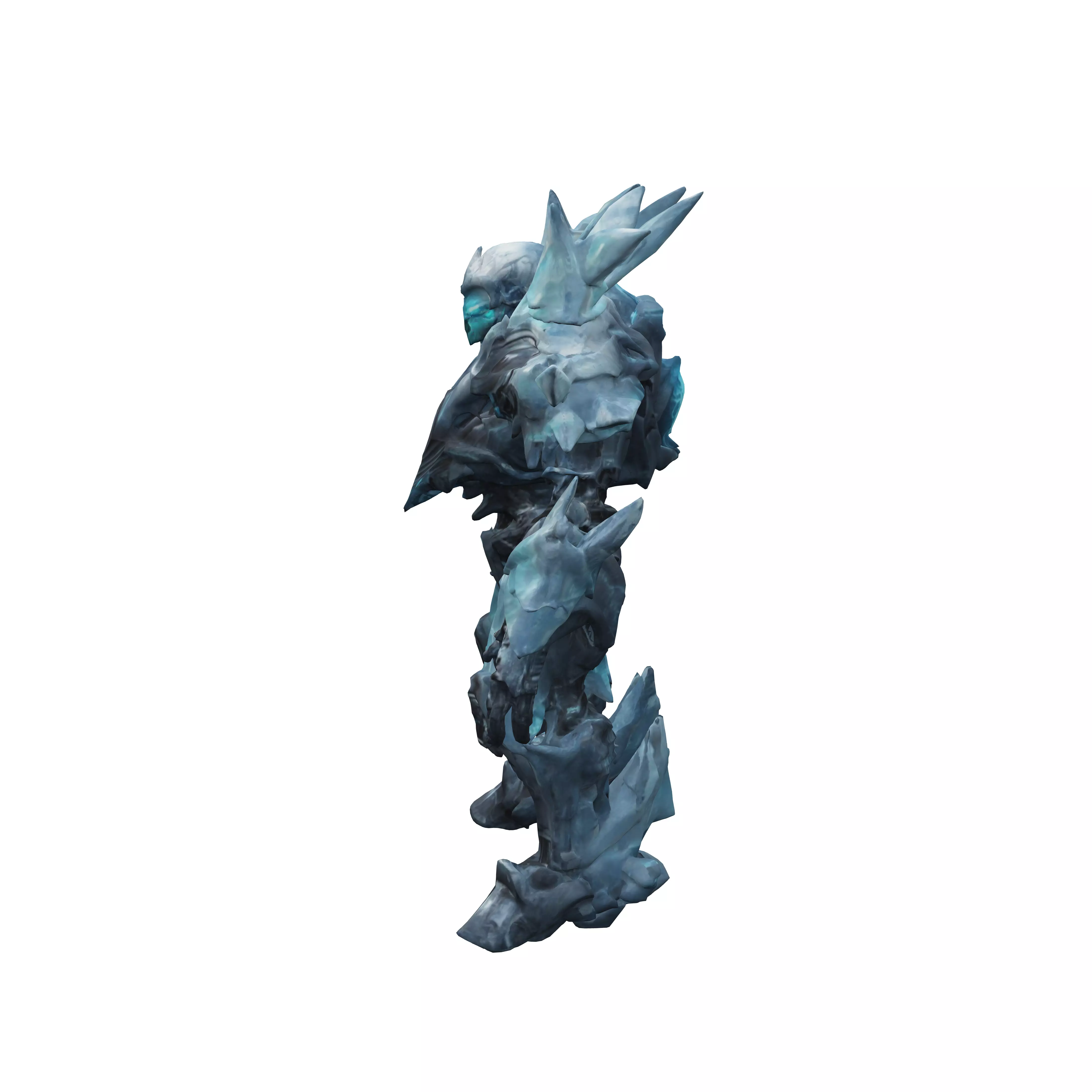 scifi fantasy ice robotic elemental massive ice warped body b... 3D model