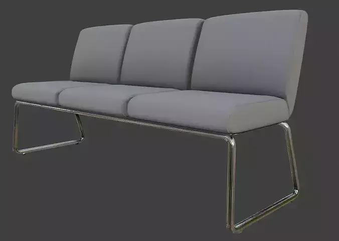 Modern Waiting Area Bench 3D Model 3D model 3