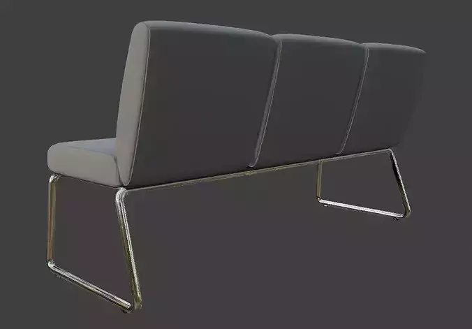 Modern Waiting Area Bench 3D Model 3D model 4