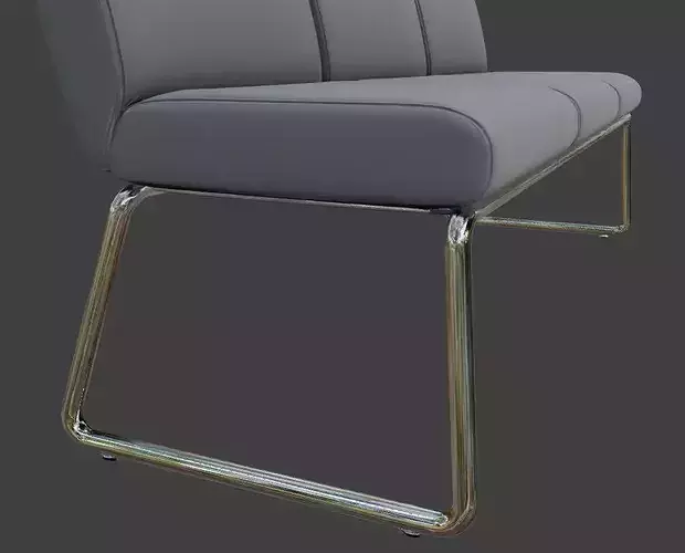 Modern Waiting Area Bench 3D Model 3D model 6