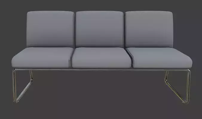 Modern Waiting Area Bench 3D Model 3D model 2
