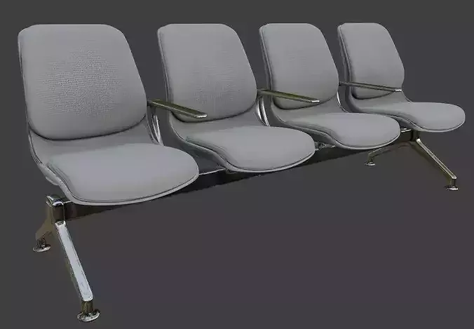 Modern Waiting Area Chair 3D Model 3D model