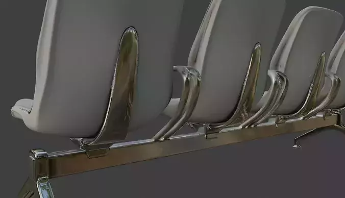 Modern Waiting Area Chair 3D Model 3D model 6