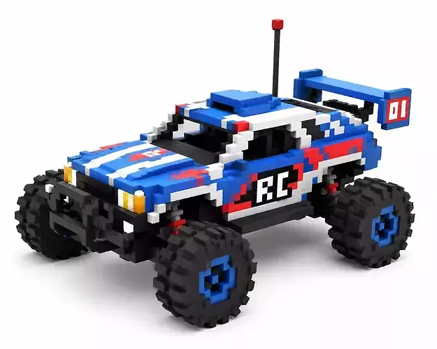 Voxel RC Monster Truck 3D Model