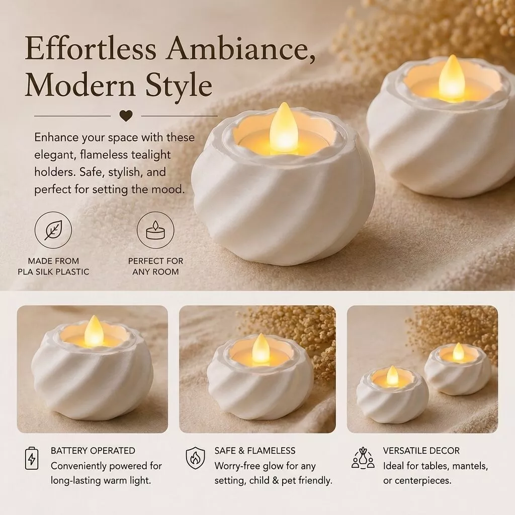 Modern LED Tealight Holder 3D print model