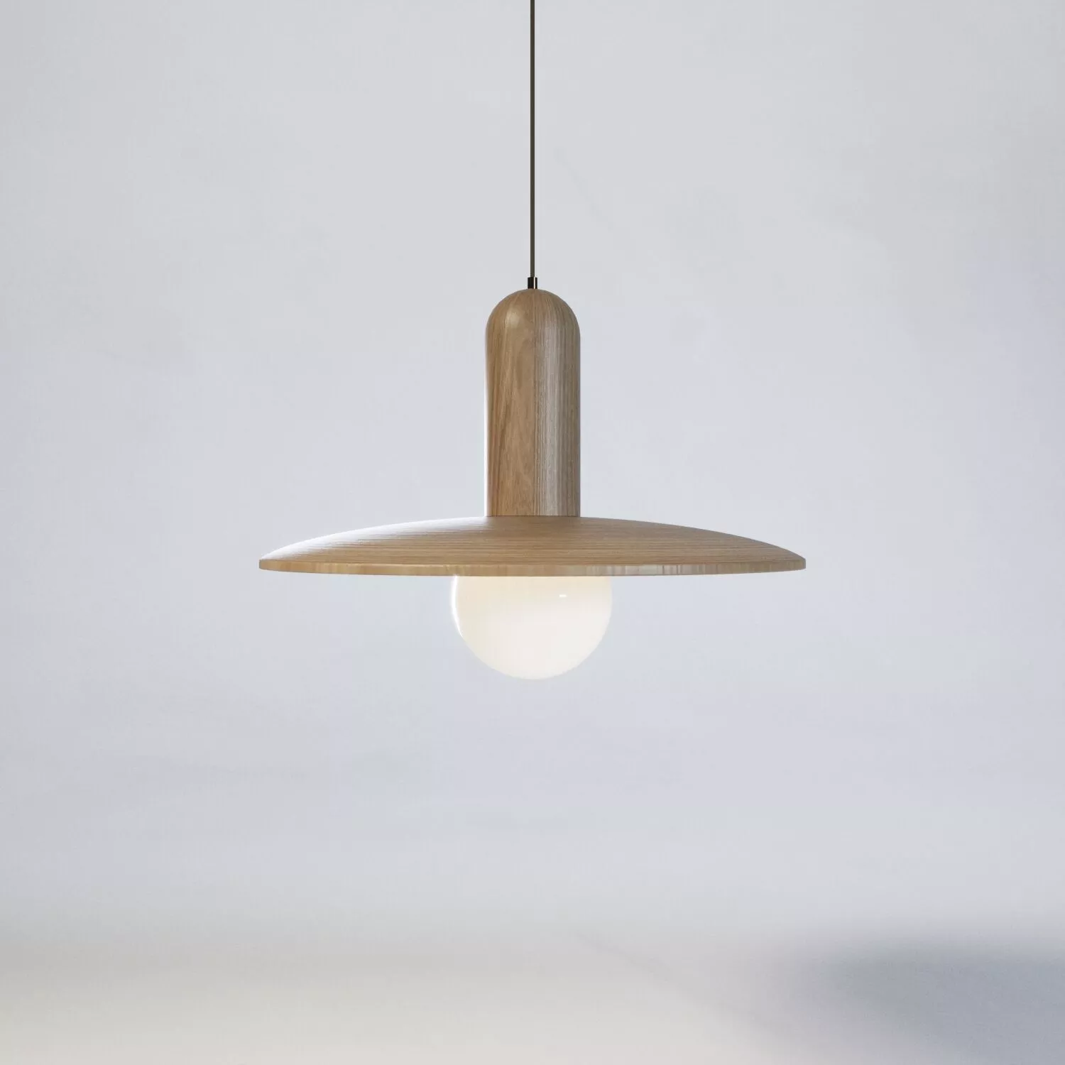 Ashwood Wooden Scandi Japandi Pendant Light 3D model