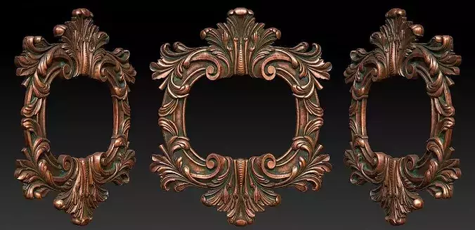 Luxury Baroque Frame 3D Model 