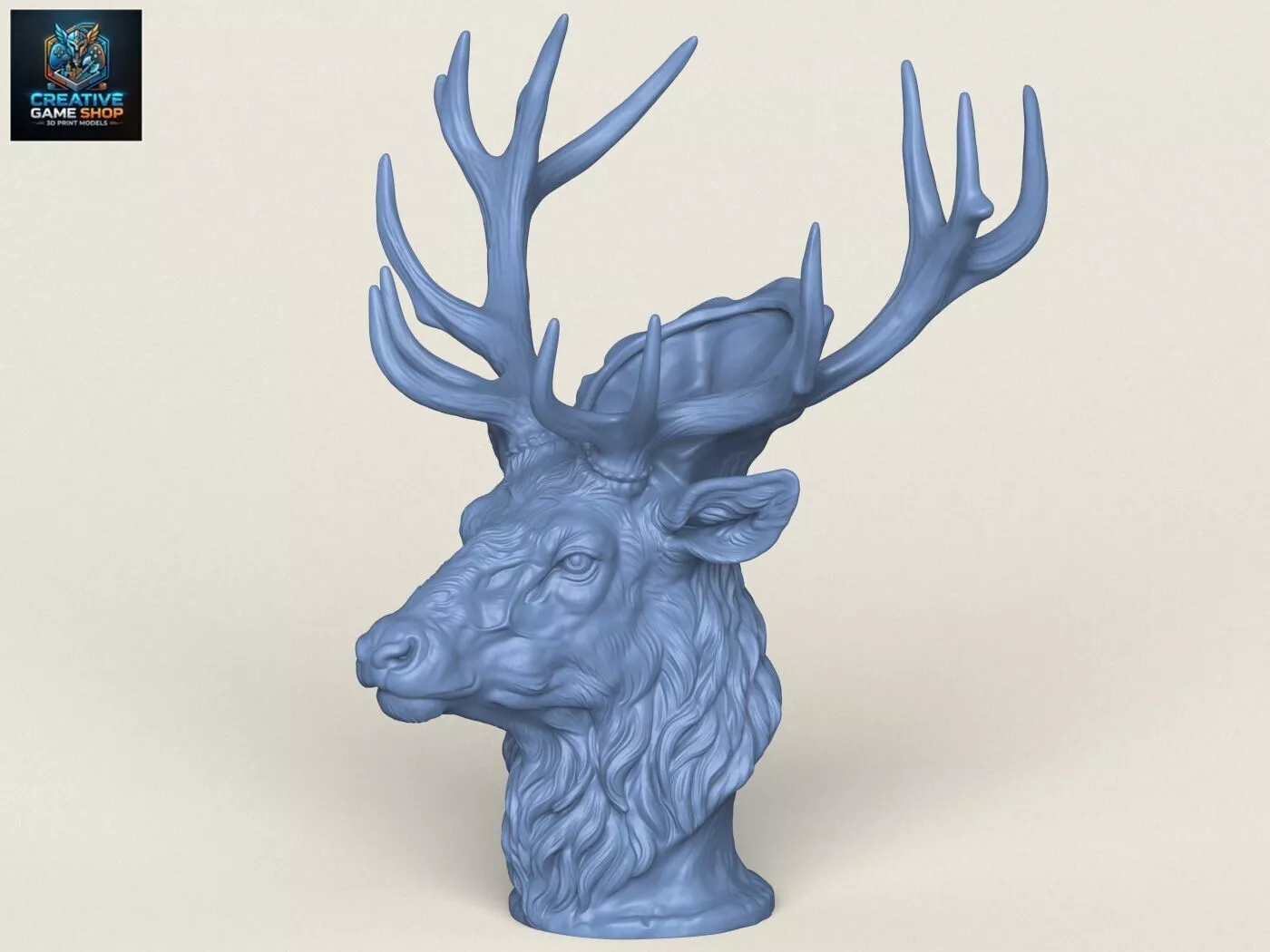 Stylized Deer Head Jewellery Holder 3D print model