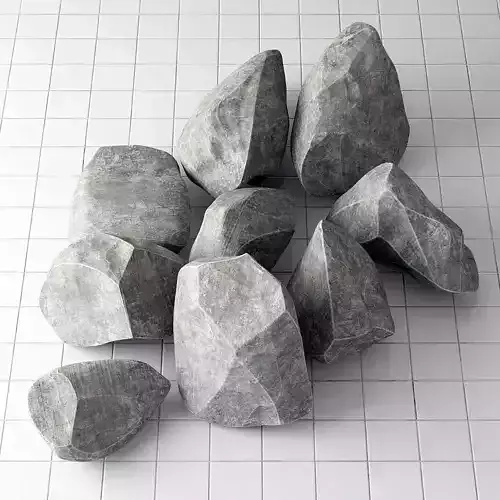 Rock wite stone collection 3D model