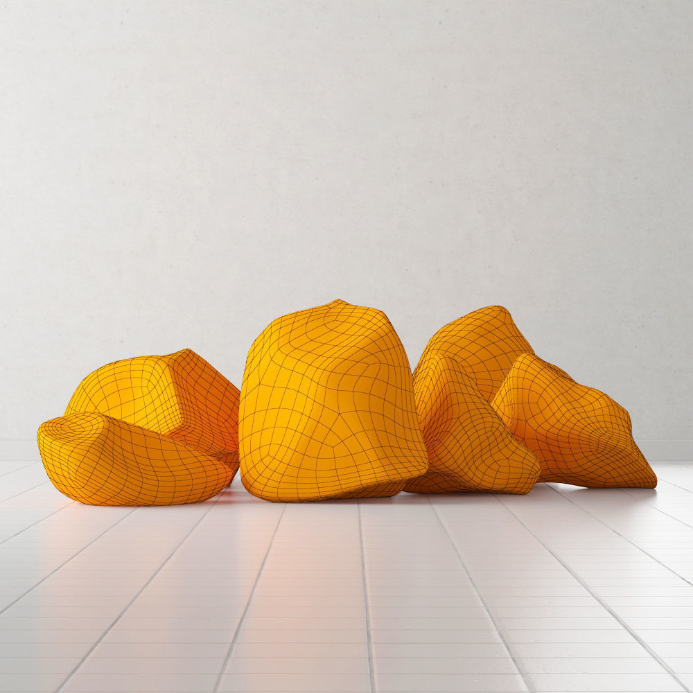 Rock wite stone collection 3D model_2