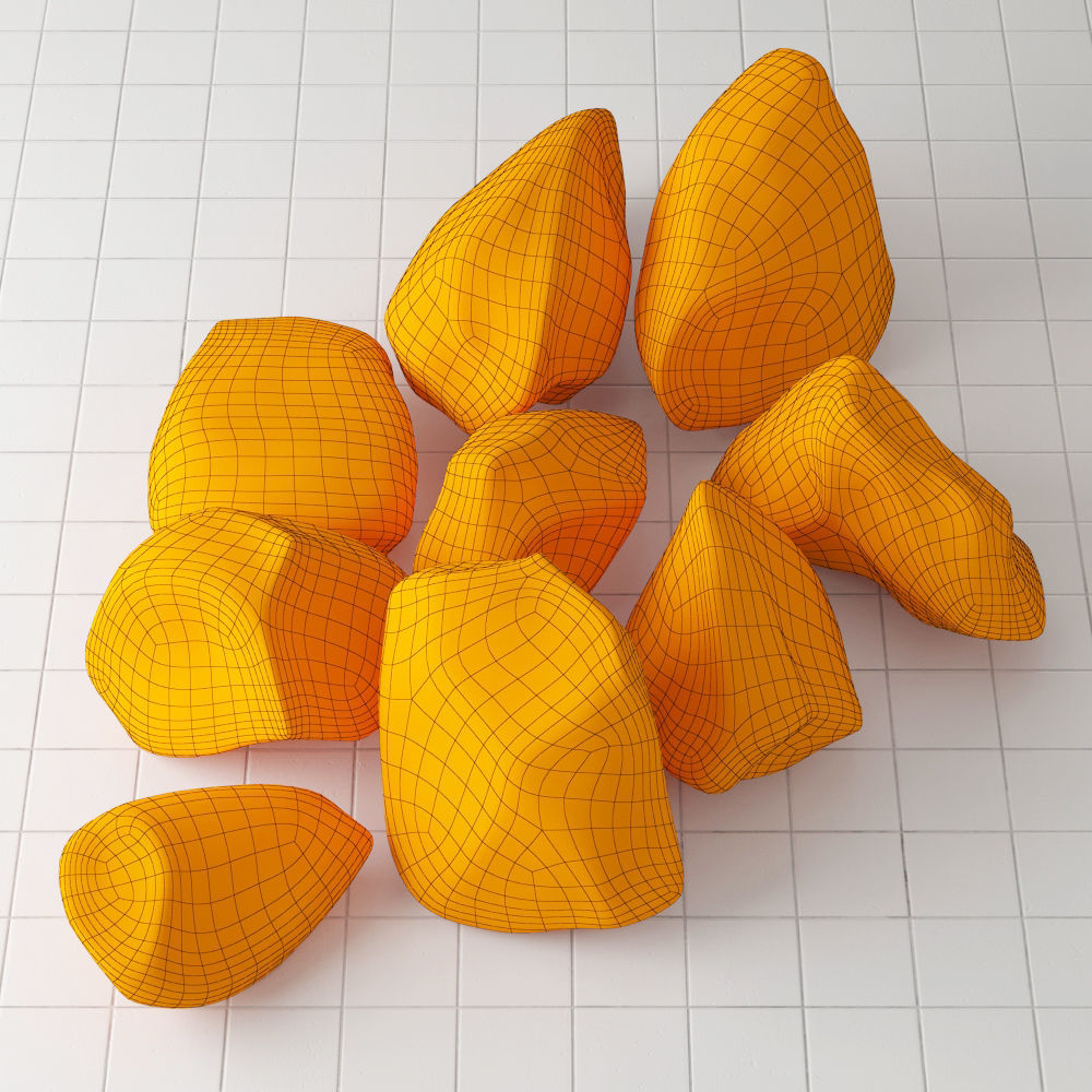 Rock wite stone collection 3D model_3